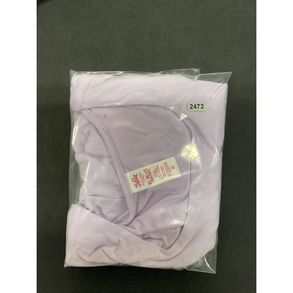 Justice Girls Seamless Top Cap Sleeve Square Neck Lavender XL Plus 16P 18P